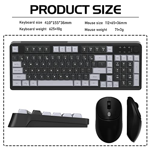 Wireless Gaming Keyboard And Mouse Combo, Rgb Led Backlit Rechargeable Gaming Keyboard And Mouse Set,Black & Grey Keyboard And 1000/1200/1600 Dpi Mice For Gamer/Working #TOP4