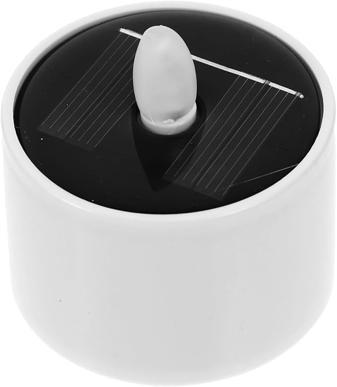 KONTONTY 1 St Vlamloze Kaars Outdoor Led-kaarsen Voor in De Tuin Flikkerende Kaarsen Vlamloos Kaarslicht Vlamloze Zonnekaarsen Buiten Kaars Op Zonne-energie Geleide Thee Bruiloft Tafel Wit