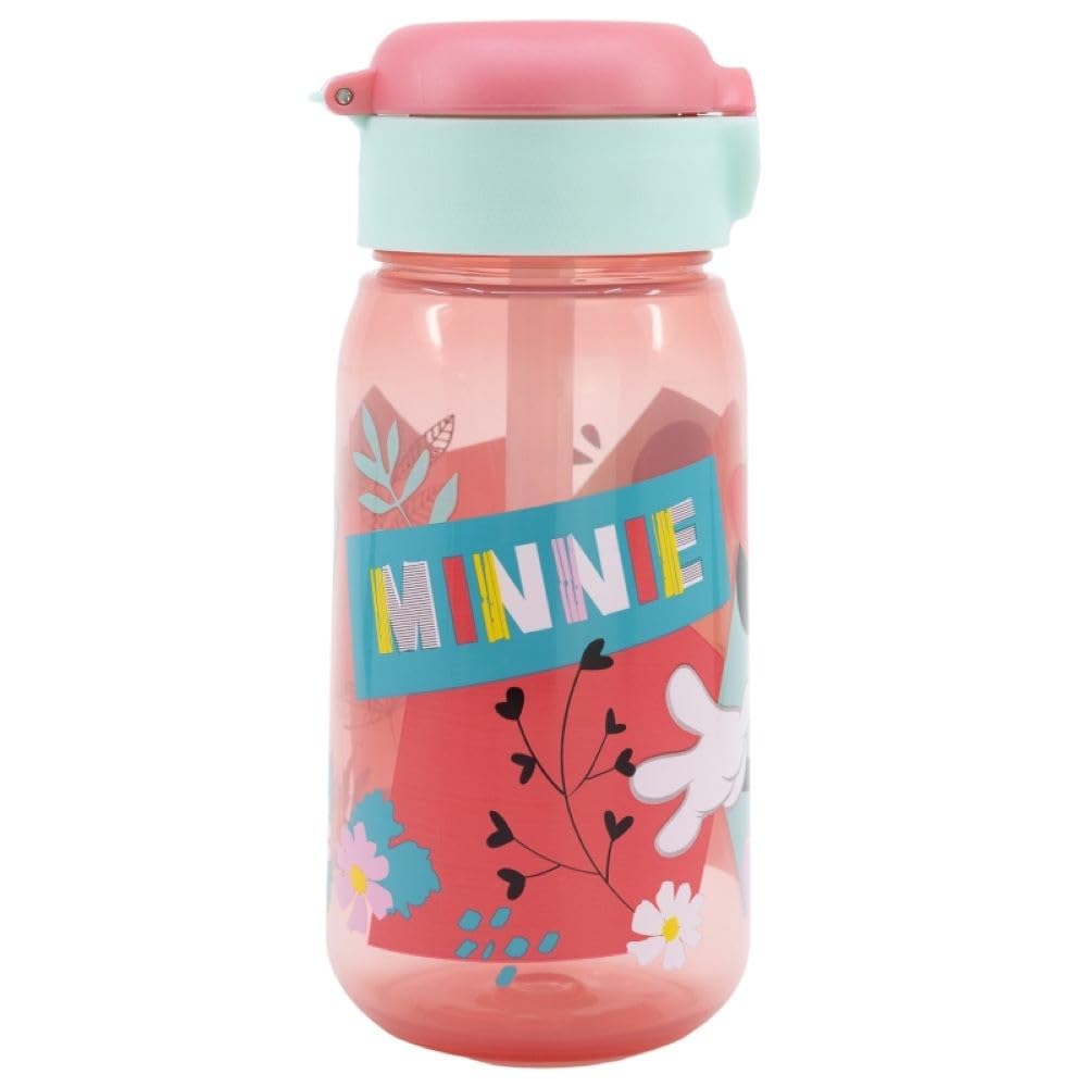 OM SUPPLIES Minnie Characters Childrens Reusable Drinking Bottle 510ml - Holiday, Back to School Lunch Kids BPA free Plastic (Minnie) - Image 3