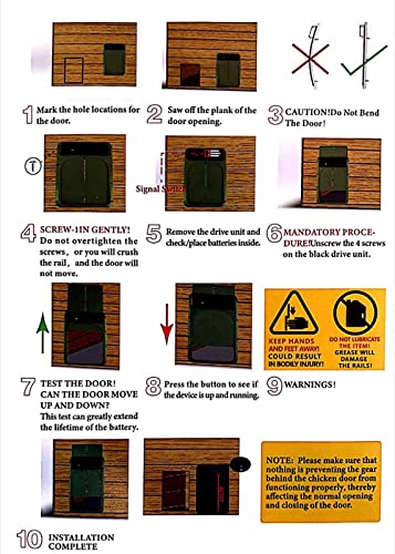 Kimio Automatic Chicken Coop Door, Smart Chicken Coop Door Opener,Light Sensing Coop Door Opener, Auto Chicken Coop Door.(Green) #TOP5