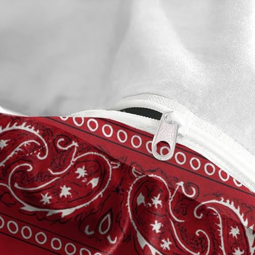 Parure de lit hypoallergénique microfibre douce respirante rouge - 8