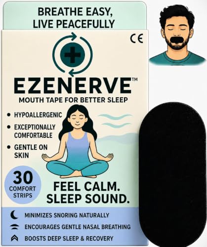 Image of Mouth Tape for Sleeping Adults & Kids (PACK OF 60) | CE Certified - Mouth Tape For Snoring, Hypoallergenic Adhesive Mouth Strips For Sleeping, Mouth Patch For Sleep , Mouth Breathing Stopper Black Strips
