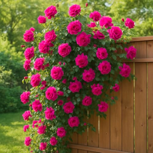 Image of Climbing Rose Hybrid Seeds Pack - Large Flowers- 70 Easy-to-Grow Seeds for Vibrant Blooms, Suitable for All Indian Climates (MAGENTA).