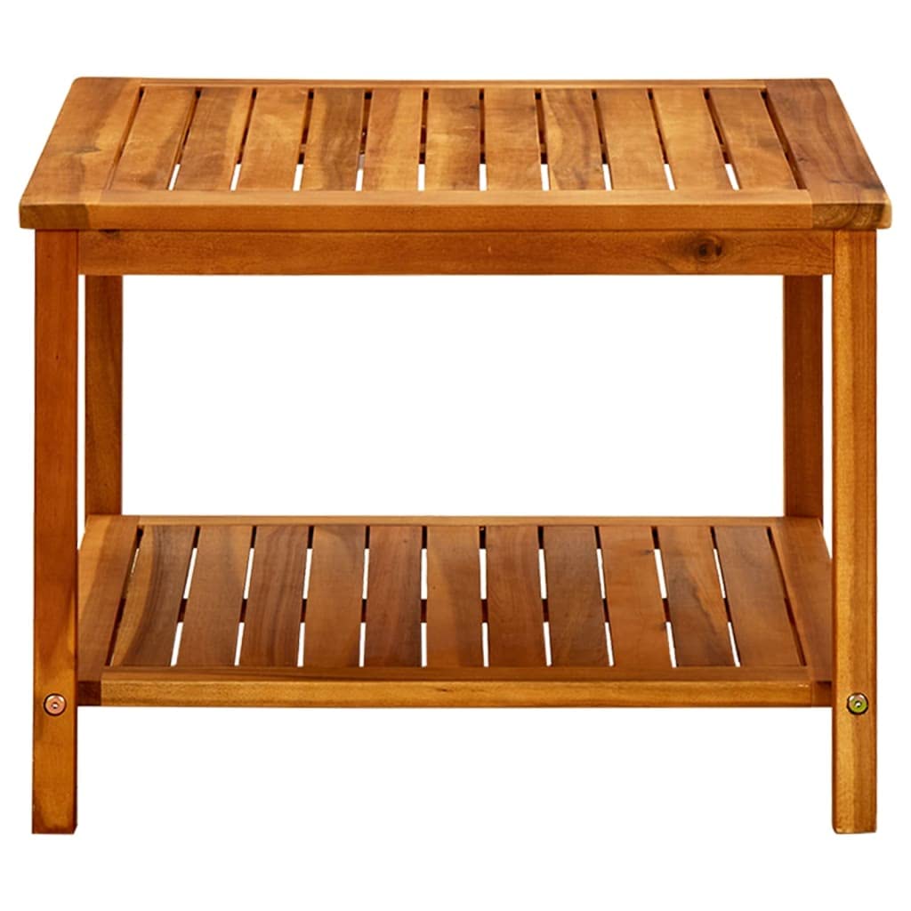 Tavolino In Legno Massello Di Acacia VidaXL – 45x33x45 Cm, Resistente All'acqua, Per Interno Ed Esterno, Perfetto Come Comodino O Supporto Piante