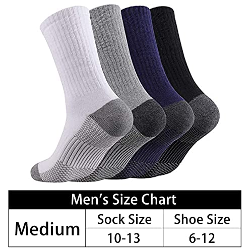 Heatuff 12 Pairs Men's Cotton Performance Athletic Crew Extra Heavy Cushion Socks #TOP2