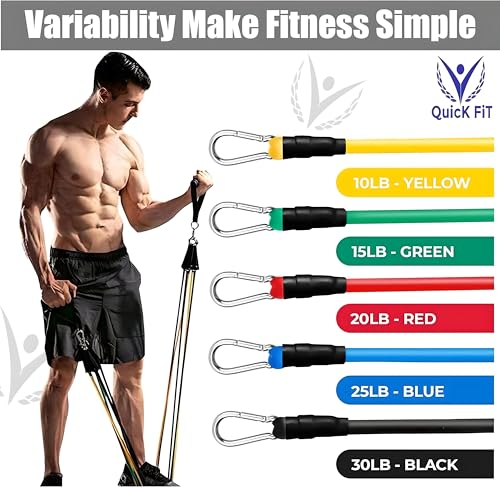 Image of Quick Fit Fitness Combo of 11-in-1 Resistance Bands Set & Hand Gripper for Workout