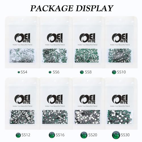 Image of Malachite Green Flatback Rhinestones, Glass Rhinestones for Nail Art and Craft, Glue Fix, Loose Crystal Gemstones(Green, SS30, 288pcs, 6.4-6.6mm)