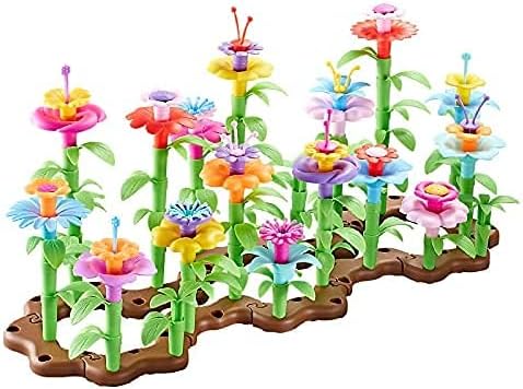 Flower Garden Dress Up Toys,104 Pcs Garden Toy Set for Girls Age 3+ Year Old Brain Game