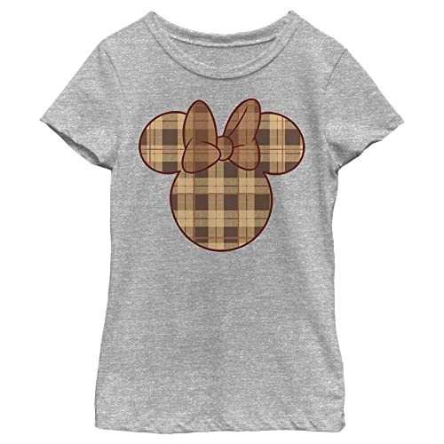 Minnie À Carreaux d'automne T-Shirt Fille avec motif imprimé résistant