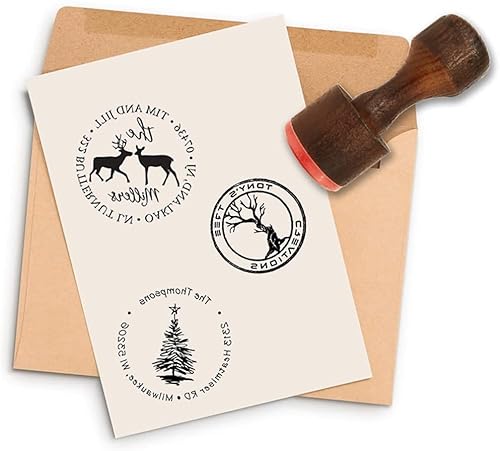 Custom Stamp Personalized Wood Rubber Stamp Customized Logo For Text Name Address Stamp Design (Wood, 2‘’) #TOP4