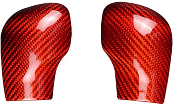 Three T Car Auto Gear Shift Knob Cover Trim Carbon Fiber for VW Polo Golf CC for Bora for Passat for TIGUAN for Touran for Touareg for Sharan for LAVIDA Gran for LAVIDA Cross for LAVIDA,Red