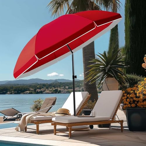 Sombrilla de playa de 9 pies ajustable para evitar el calor extremo 6