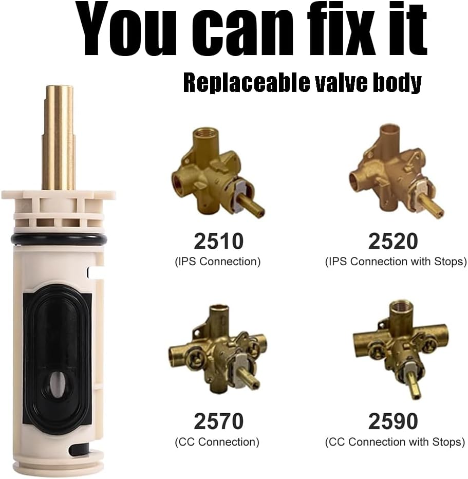 1222 replacement for moen cartridge with Puller 104421 and Handle Adapter Kit 116653 Compatible with Moen Posi Temp Tub Shower Faucet