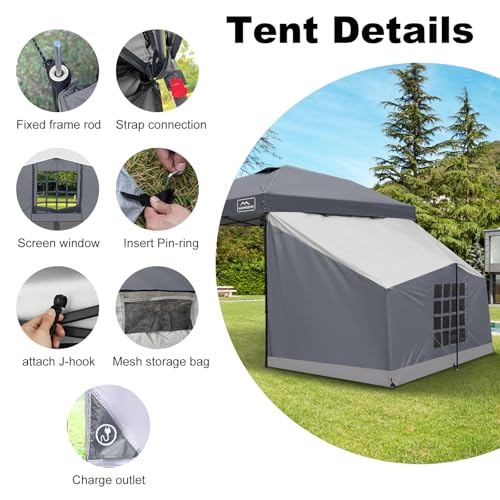 Image of KAMPKEEPER Side Tent,1 /2 Person Camping Tent for 10' x 10' Pop Up Canopy
