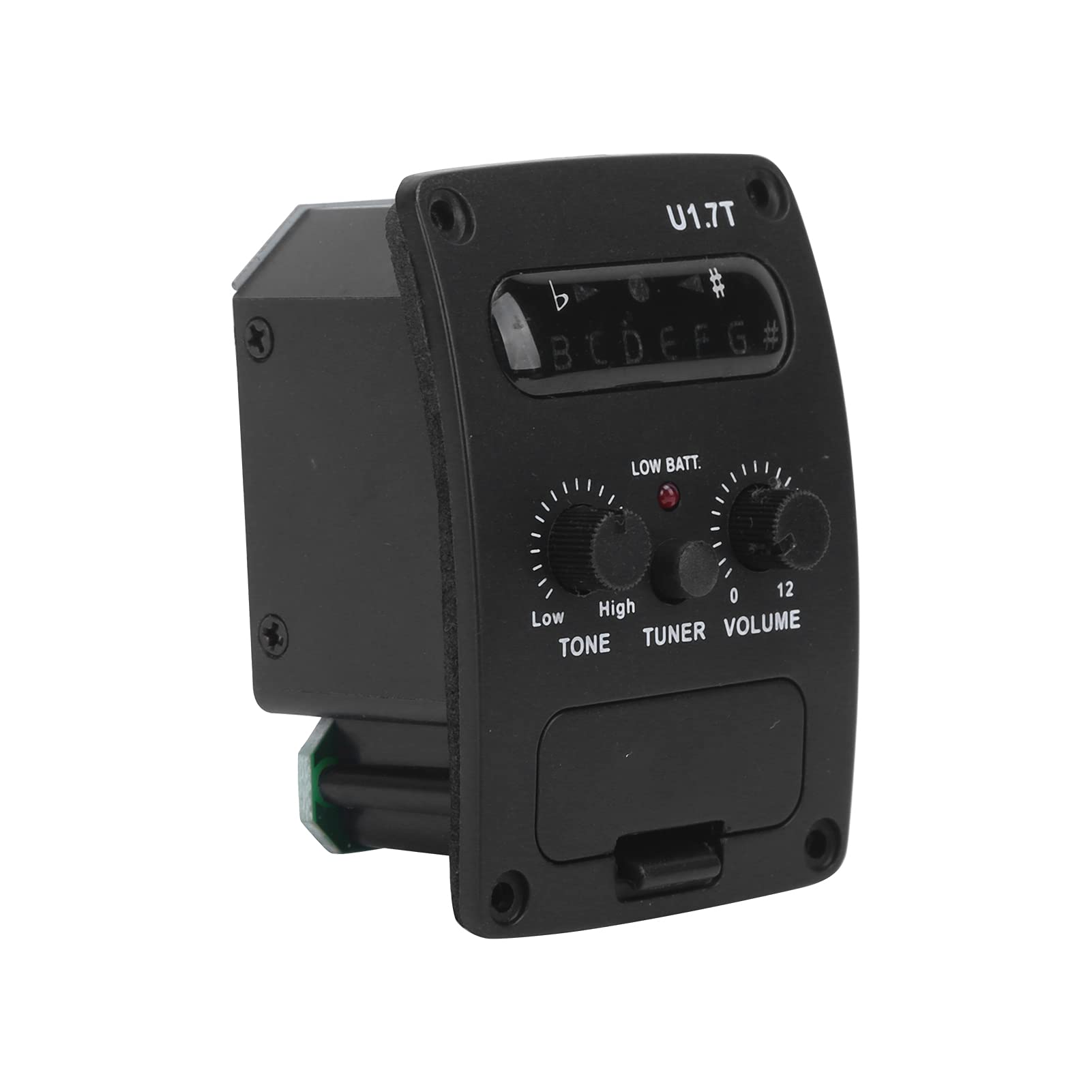 Generic Pickup per Ukulele con Funzione Accordatore per Chitarristi Acustici, Pickup per Chitarra U1.7T di Alta qualità per Miglioramento del Tono della Chitarra, Metallo e Materiale Plastico (BLACK)