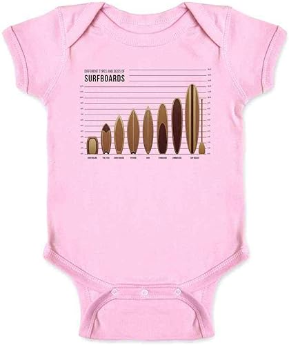 Pop Threads Surfboards Size and Type Chart Surfer Surfing Baby Toddler Kids Girl Boy T-Shirt