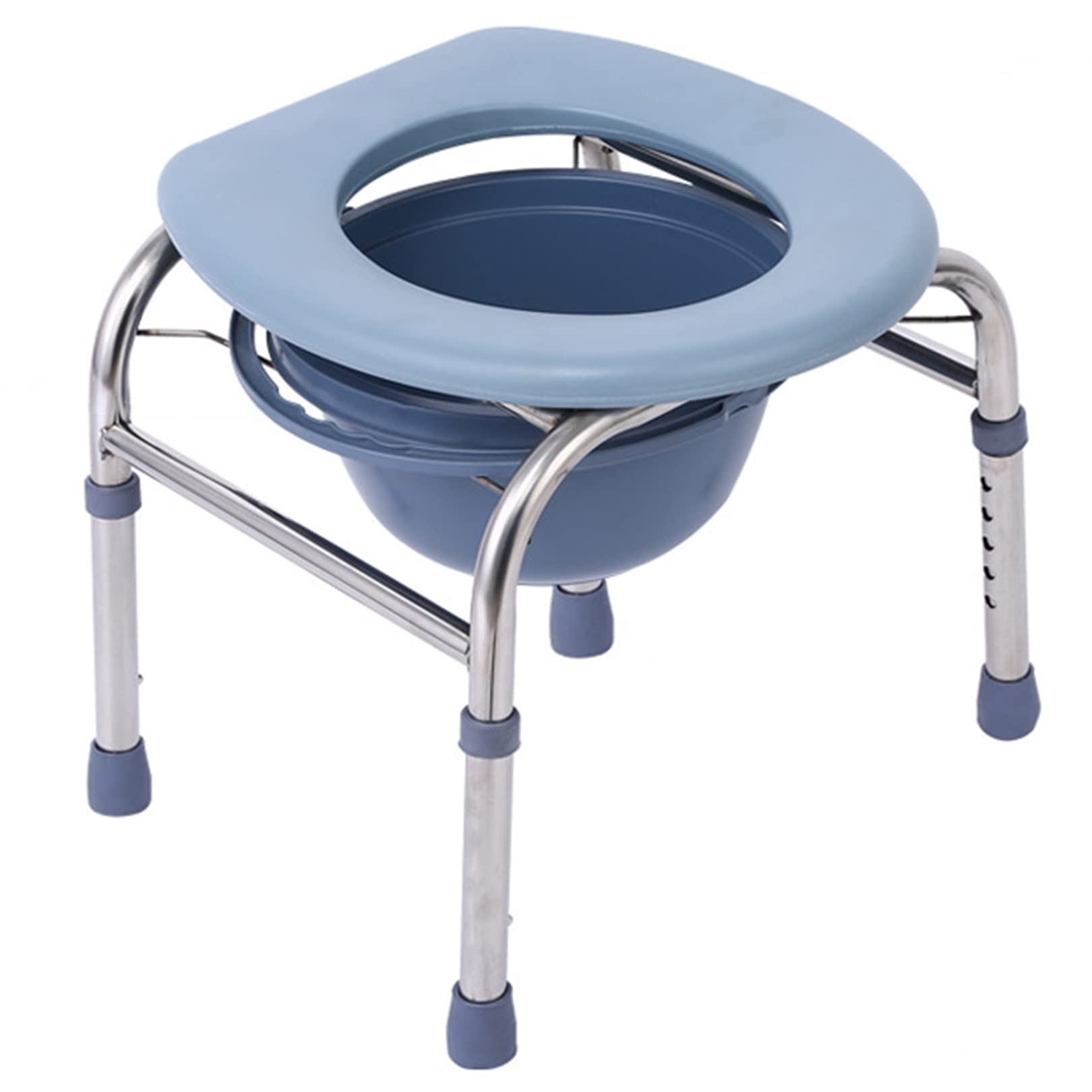 BHGFYXBS Portable Shower Chair, Adjustable Height Bedside Commode Chair With Bedpan For Adults,