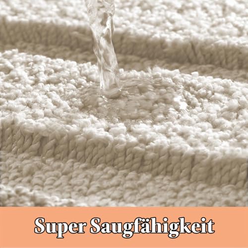 wyewye Mikrofaser Badematte, Türmatte, Badteppich, Super saugfähiger Badezimmerteppich 60x90 cm, Champagner – Ansicht 3