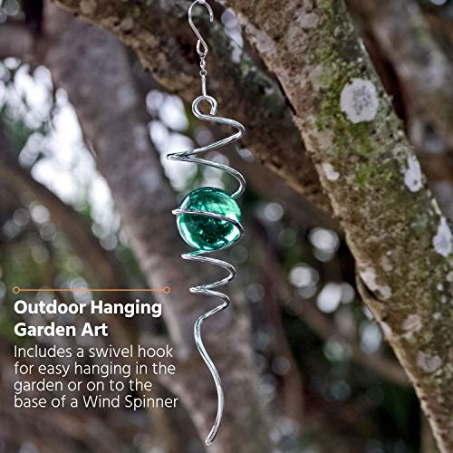Art Jardin Wind Spinner Spiral Tail - Green Glass Helix Spiral Kinetic Ball For Hanging Wind Spinners #TOP5
