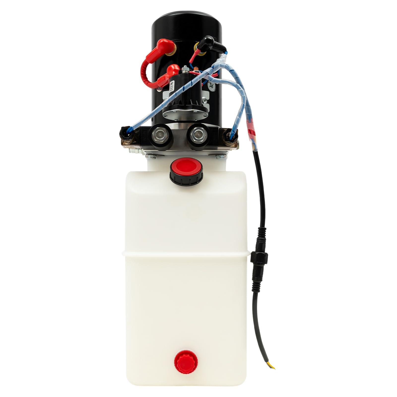 Hydraulic Power Unit 6 Quart Hydraulic Pump Single Acting Hydraulic Power 12V DC Hydraulic Pump for Dump Trailer Car Lifting Steel Hydraulic Power Pump (6 Quart/Single Acting)