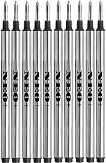 10 x Pen Refills Compatible with Mont Blanc Rollerball Pens of Lines: Solitare, Noblesse, Generation, Scenum, Bohème, Classic and StarWalker, Jinhao, Gullor Rollerball Pen (10 Black Ink Refills)