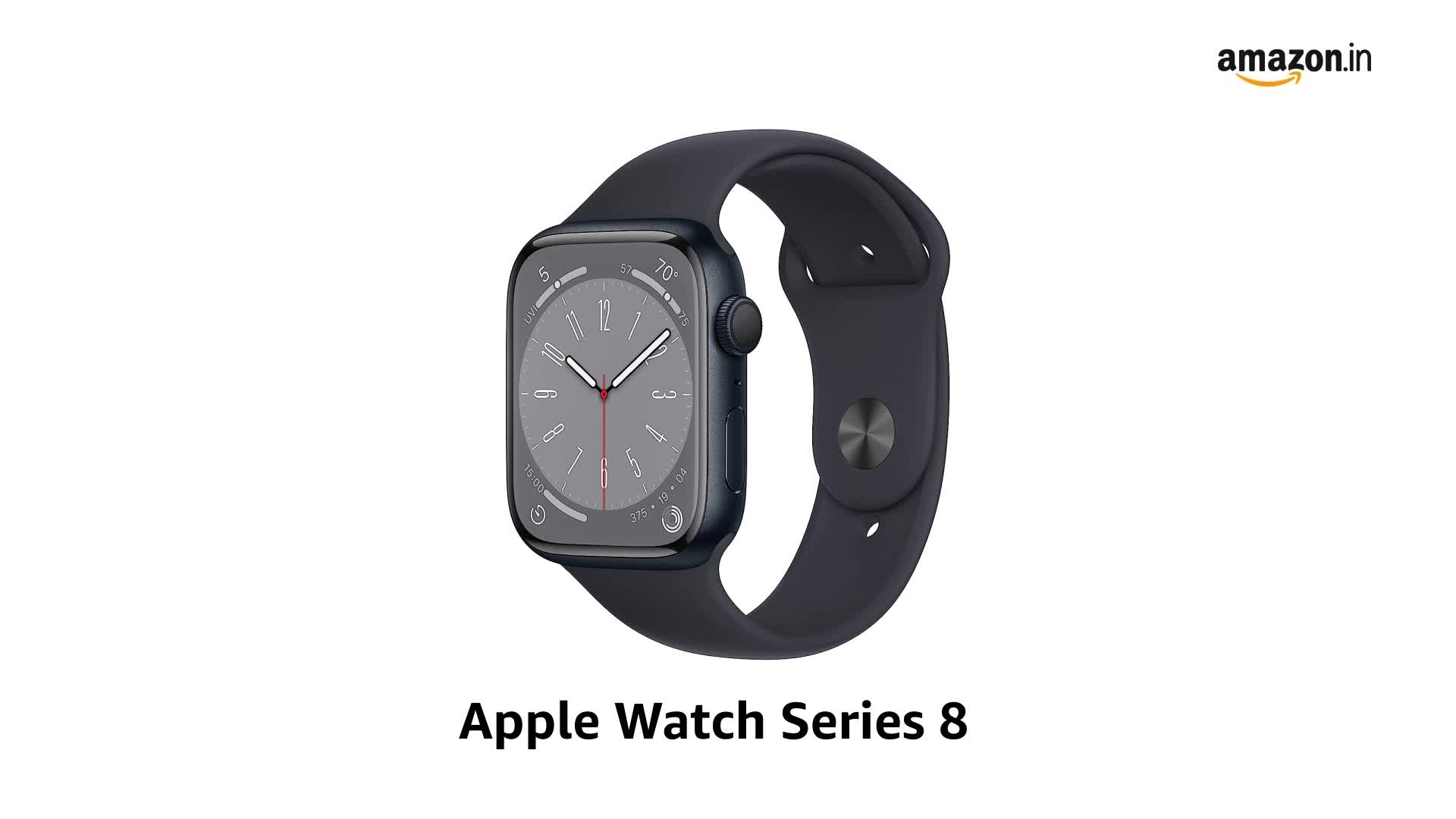 Apple Watch Series 8 [GPS 45 mm] Smart Watch w/Midnight Aluminium 