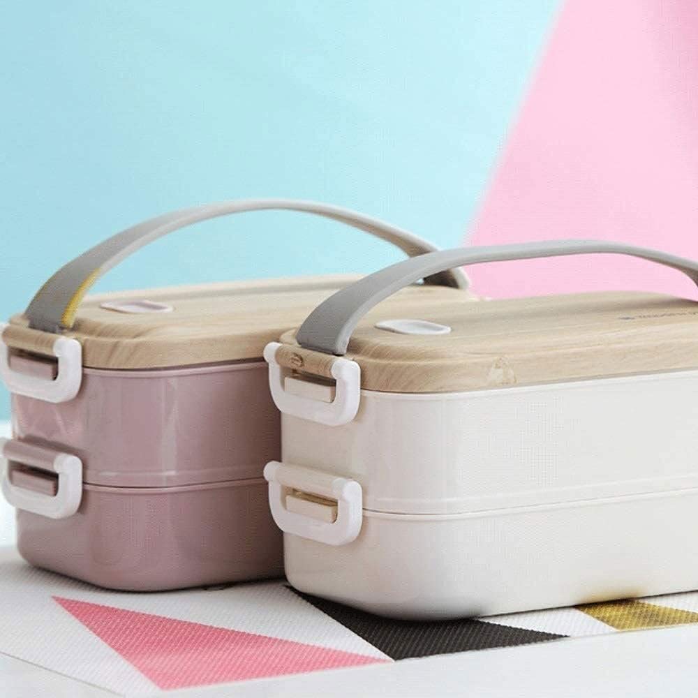 Pudełko na lunch Bento Boxes, szczelne dwuwarstwowe pudełko o dużej pojemności, oddychający zawór, izolacja wtrysku wody ，Pudełko na lunch(Pink,Double 1600ml)