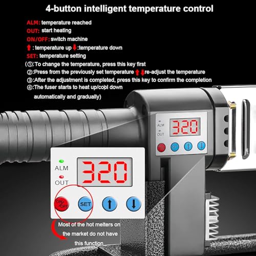 Máquina de soldar PPR para construcción y hogar con control digital de temperatura 6