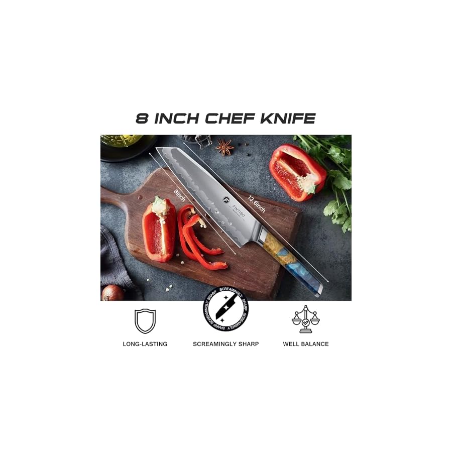 Chef-Knife-8-inch-Kitchen-Knife-in-S35VN-Powder-Steel-Core-Japanese-Chef-Knife-7-Layers-Clad-Steel-Cooking-Knife-Super-Sharp-Knife-for-Kitchen-with-Celestial-Resin-Wood-Handle-Gift-Box FINTISO Chef Knife 8 inch Kitchen Knife in S35VN Powder Steel Core Japanese Chef Knife, 7-Layers Clad Steel Cooking Knife Super Sharp Knife for Kitchen with Celestial Resin & Wood Handle Gift Box
