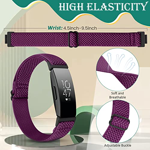 Image of Adjustable Elastic Nylon Sport Bands Compatible with Fitbit Inspire 3 /Inspire 2 /Inspire /Inspire HR /Ace 2 /Ace 3, Soft Loop Stretchy Straps Replacement Wristbands for Fitbit Inspire Women Men