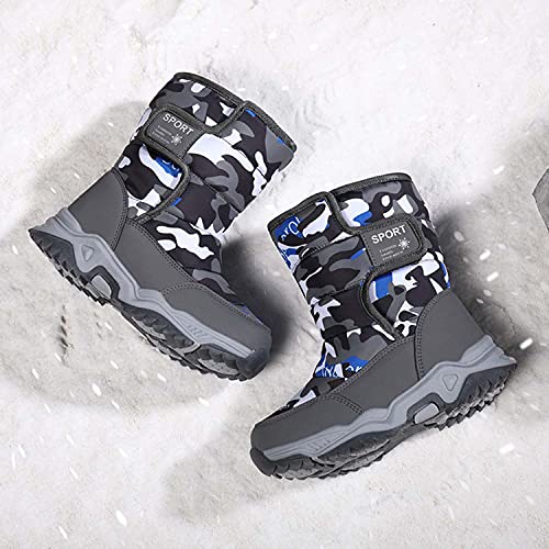 Meidiastra Kids Boys Girls Snow Boots Winter Fully Fur Lined Warm Shoes Outdoor Slip Resistant Walking Boots(Toddler/Little Kid/Big Kid)3