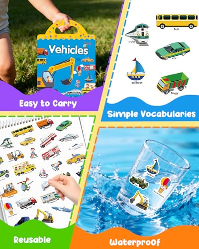 Libro de calcomanías reutilizable para evitar el aburrimiento infantil en trayectos 6