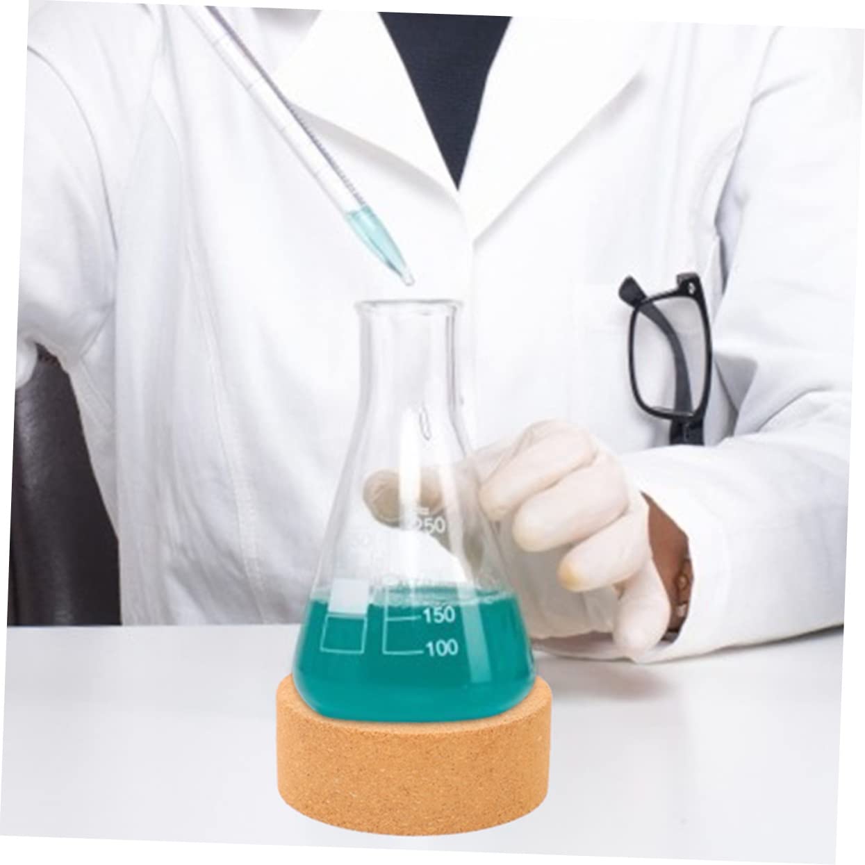 HOMOCONO Lab Flask Cork Stand Cork Ring Stand for Flask Heat Acid Resistant Base