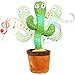 Cactus Qui Danse et répète Jouets en Peluche Cactus Dansant Chanter et Danser, Jouets en Forme de Cactus Shake électronique pour Enfants (120 English chansons+Danser+Briller+répéter)