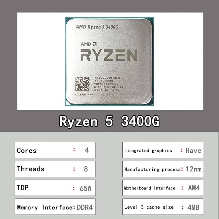 PCパーツ AMD RYZEN 5 3400G Amazon | AMD Ryzen 5 3400G With Wraith Stealth cooler 3.7GHz
