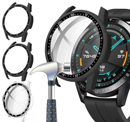 Acadeny[3pezzi]schermo in vetro temperato compatibile per Huawei Watch GT2 46