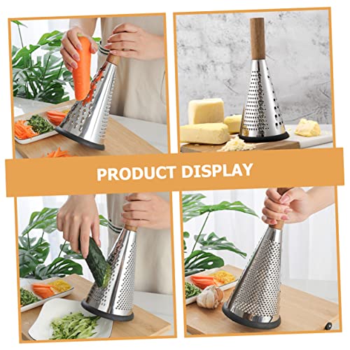 Rallador de Queso de Acero Inoxidable con Mango de Madera miniatura 6