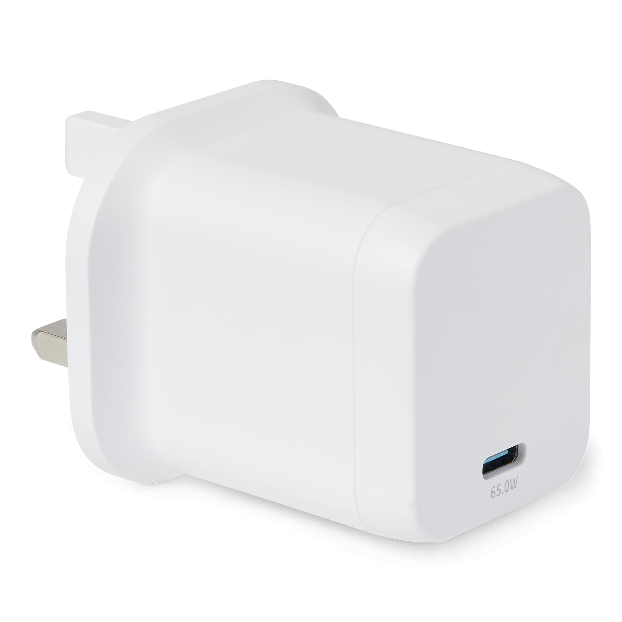 Amazon Basics Fast Charging USB C Nano GaN Wall Charger, 65W 1-Port PD 3.1 for Laptops, Tablets, Phones, White