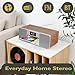 LEMEGA MSY1+ CD Player with FM Radio, Bluetooth Streaming, 80W Stereo HiFi System, Full Colour Display, 30 Presets, Remote Control, Acoustic Wooden Cabinet - Dark Walnut