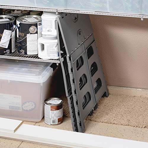 Richards Homewares Folding Two Step Stool - Lightweight and Portable Stepstool for Adults, Kids, Pets - Easy Open/Close with Slim Profile for Simple Storage - Great for Home, Kitchen, Bathroom
