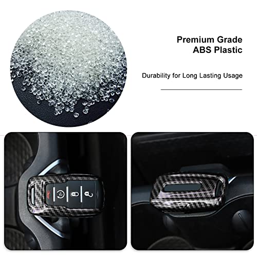 Image of Key Fob Case Cover Key Bag Holder Protection Shell Accessories for Dodge RAM 2018-2026,Carbon Fiber Grain