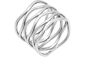 Anillo de Acero Inoxidable para Mujer: Elegante Compromiso de Olas