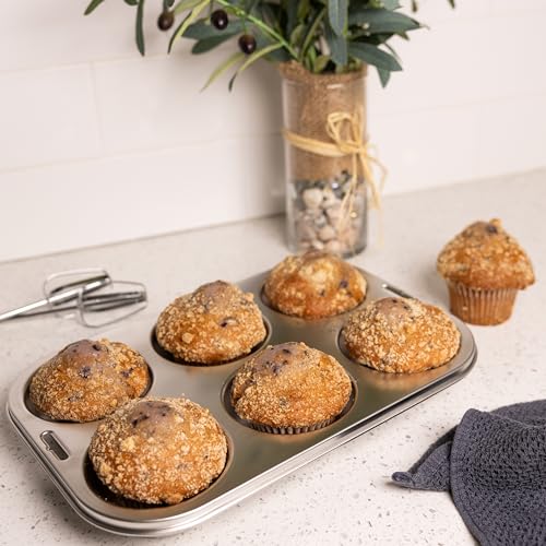 Fox Run Stainless Steel Extra Large Muffin and Cupcake Pan, 6 Cup - Image 3