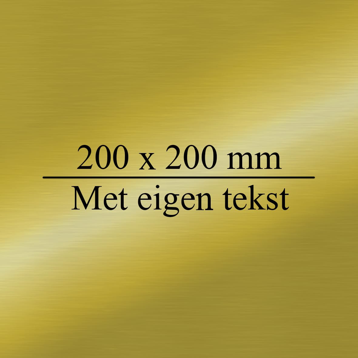 Messing Namensschild - Gravierte Platte - Hochglanzpoliert - 200x200mm