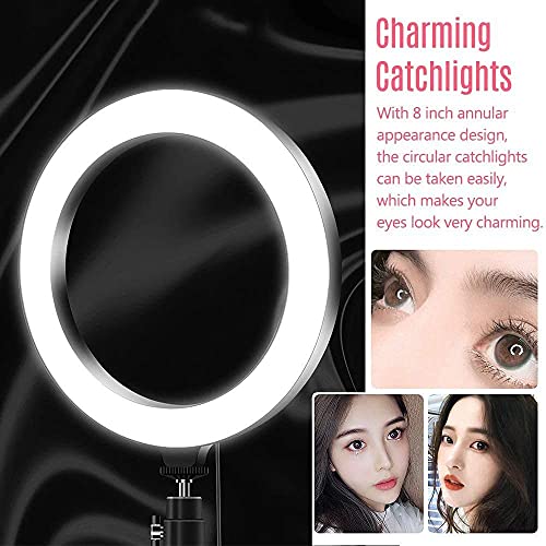 Aro de luz para eliminar sombras en videos con iluminacion tricolor de altura regulable 4
