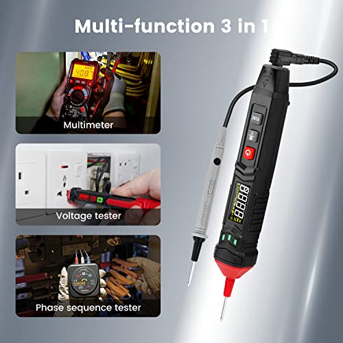Kaiweets Voltage Tester Electrical Tester, Pen-Type Multimeter, Small Multimeter 0.8V-600V,Professional Multimeter Pen For Ac/Dc Voltage/Live Wire Test/Capacitance/Resistance/Continuity/Diode,St120 #TOP2