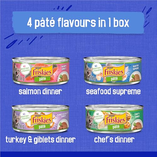 Friskies Greatest Hits Wet Cat Food, Pate Variety Pack 4 Flavours - 156 g Can (32 Pack) image 2