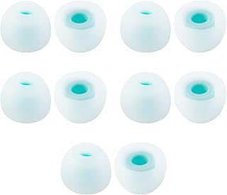 Yinyoo イヤーピース KBEAR 07 イヤーチップ イヤホン用 音質向上 シリコン製 イヤホンパッド 重低音強化 イヤホンキャップ 柔らかい 滑り止め 10個入り 5ペア（M+） イヤホンゴム (Blue*5ペア)