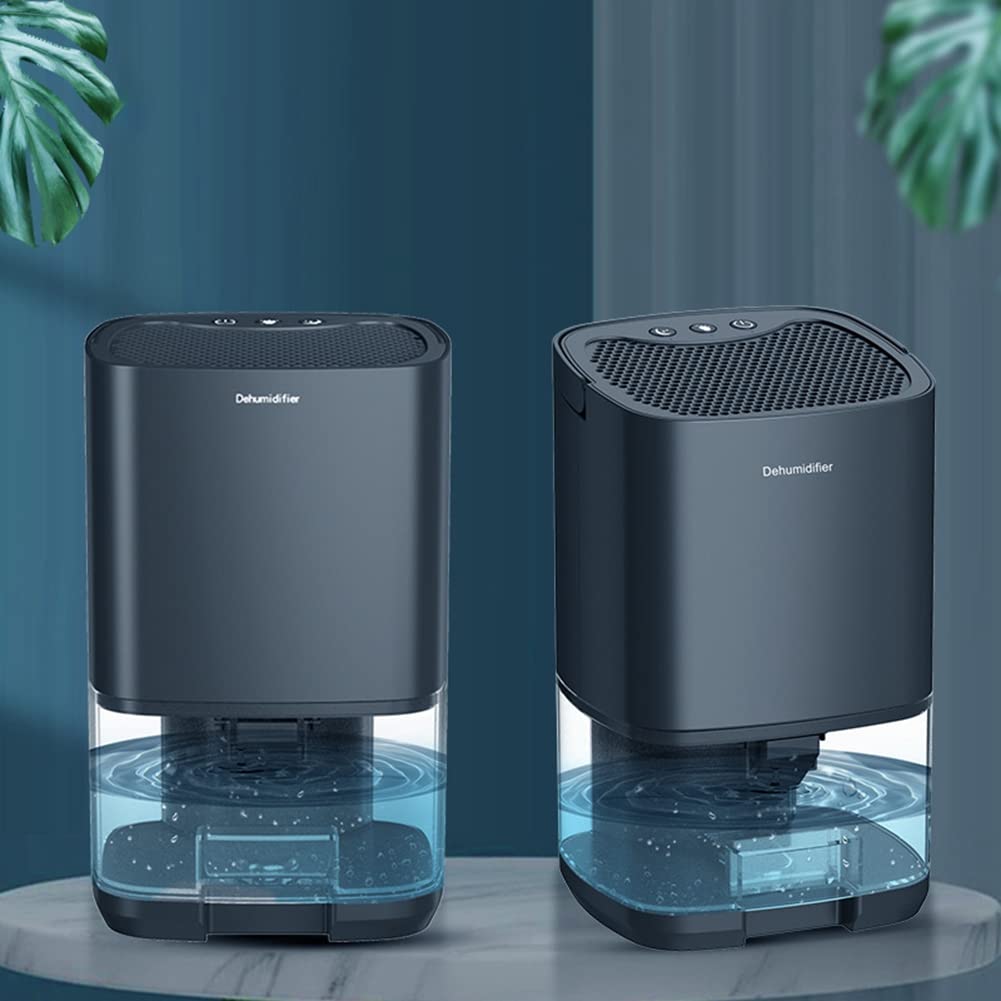 Swiixxer Luchtontvochtiger en luchtreiniger, 2-in-1, voor thuis, slaapkamer, keuken, stil, vochtabsorberend, luchtdroger, EU-stekker, zwart