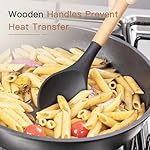 Astercook 39 PCS Kitchen Utensils Set, Silicone Cooking Utensils Set with Wooden Handle, 446°F Heat Resistant Food Grade Utensil Sets, BPA Free Kitchen Gadgets Tools Set for Nonstick Cookware (Black) - Image 4